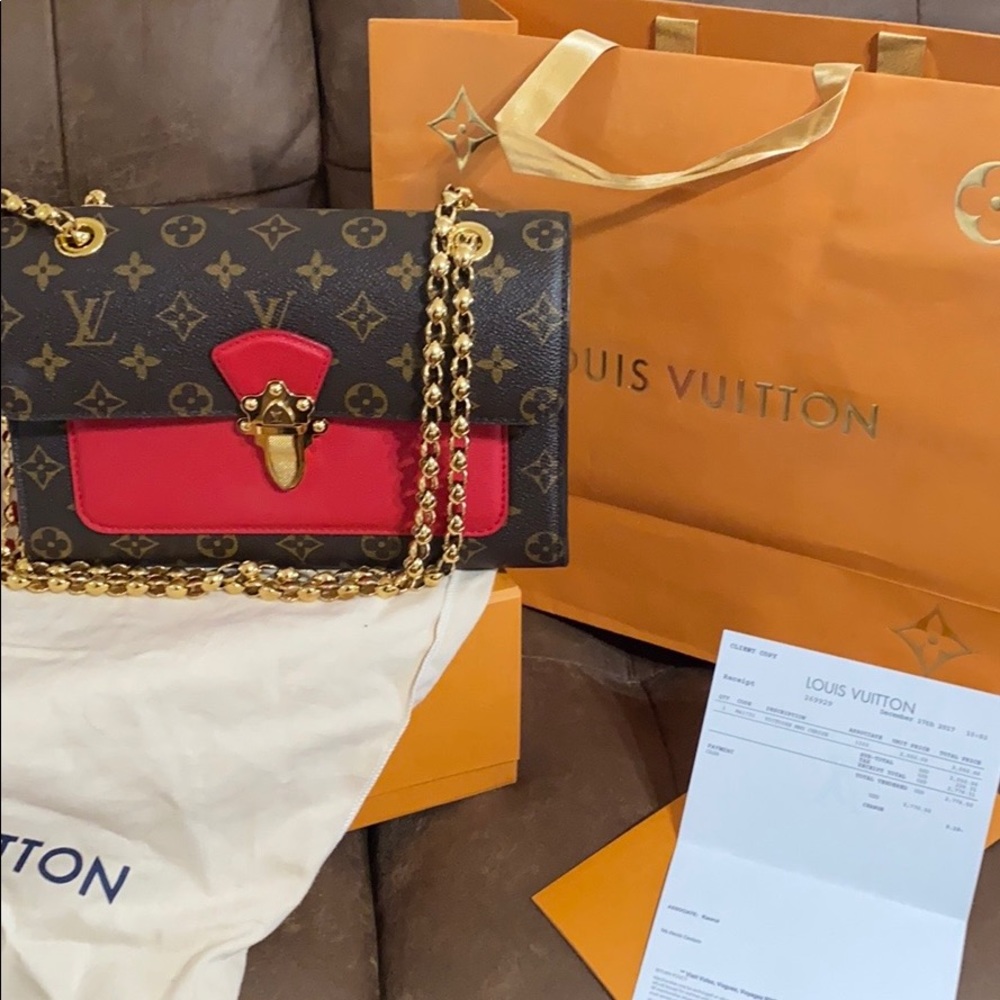 Louis Vuitton Victoire Chain Monogram Red Bag